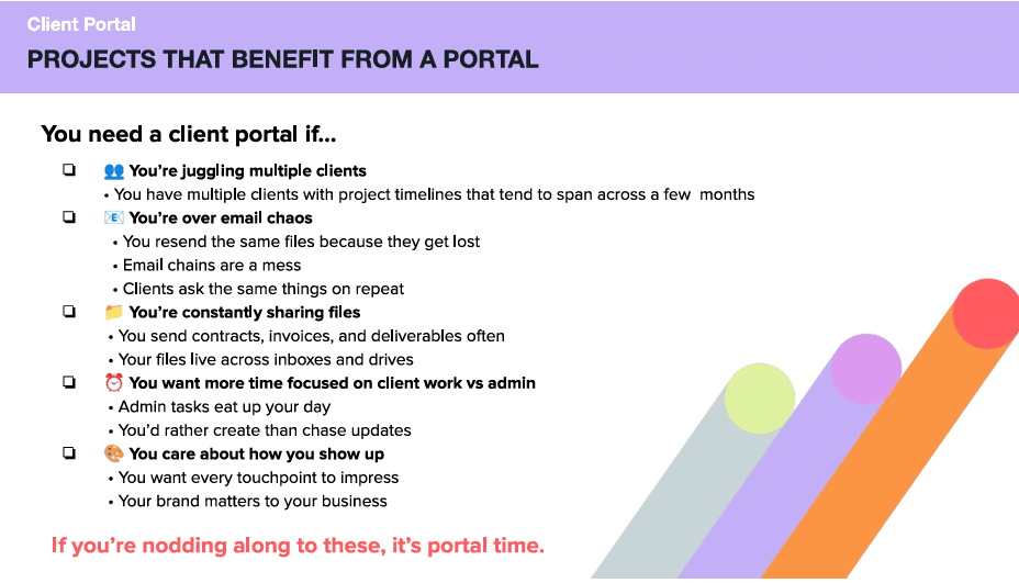 honeybook pro new client portal 2.0 projects that benefit from a portal